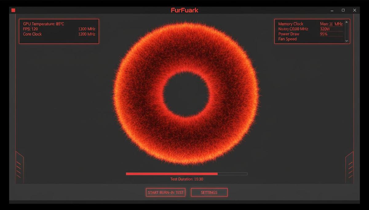 FurMark 全屏运行经典毛皮甜甜圈渲染的界面截图